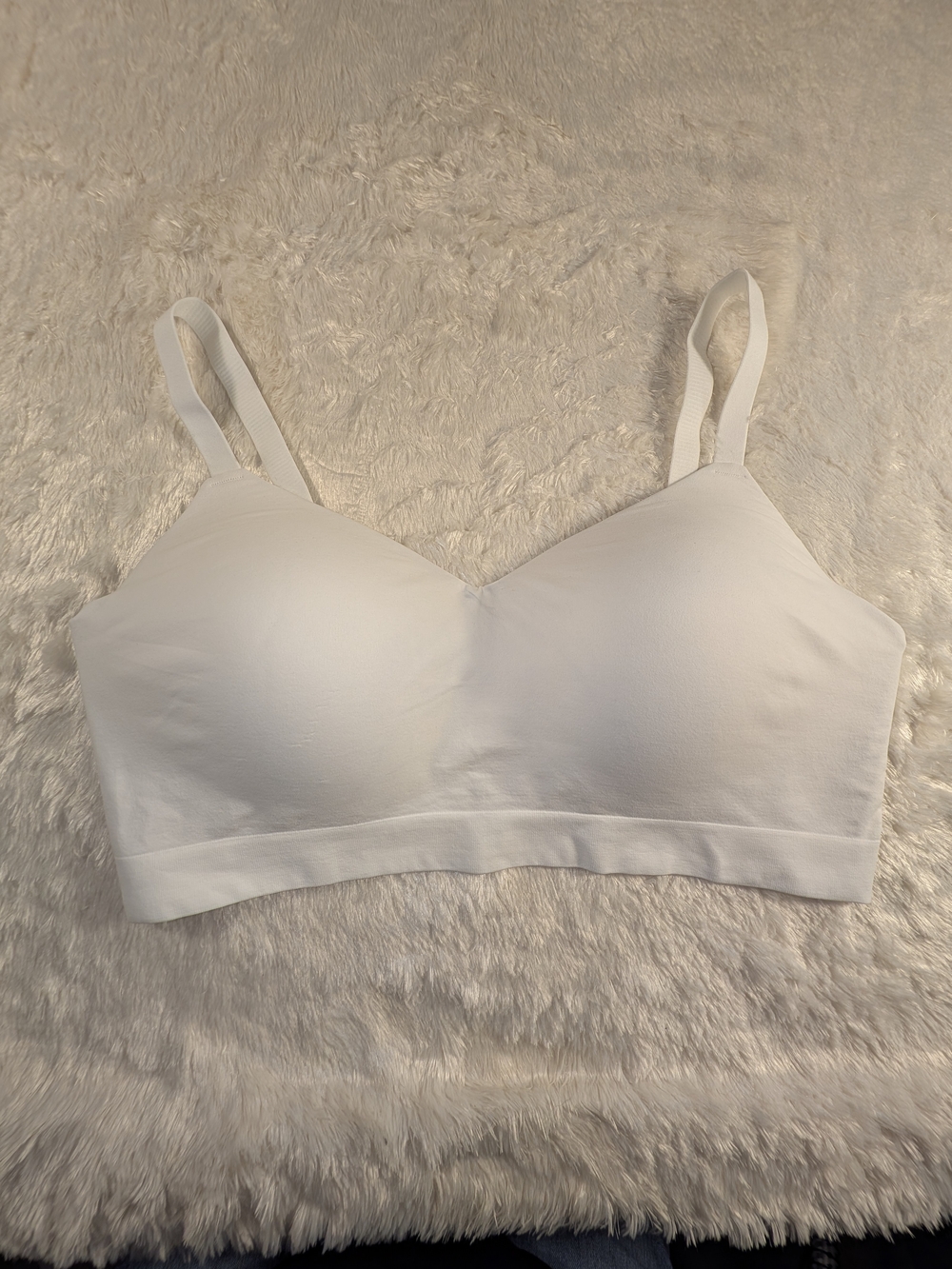 Soft Support White Seamless Bralette
